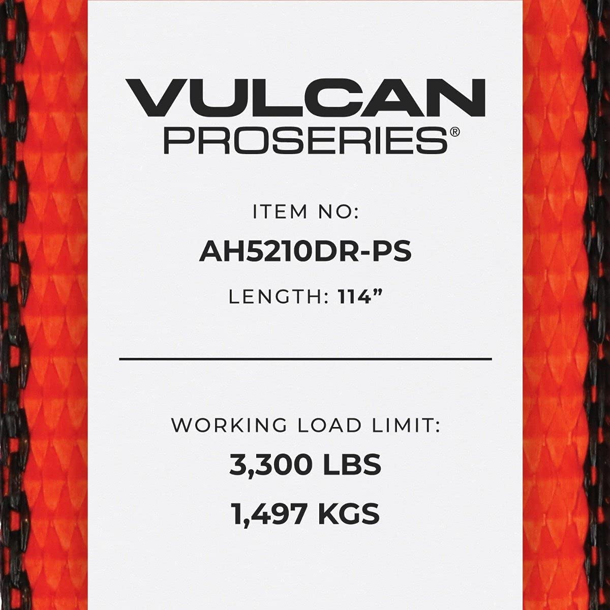 VULCAN Axle Tie down Combo Strap with Snap Hook Ratchet - 2 Inch X 114 Inch  - 4 Pack - Proseries - 3,300 Pound Safe Working Load